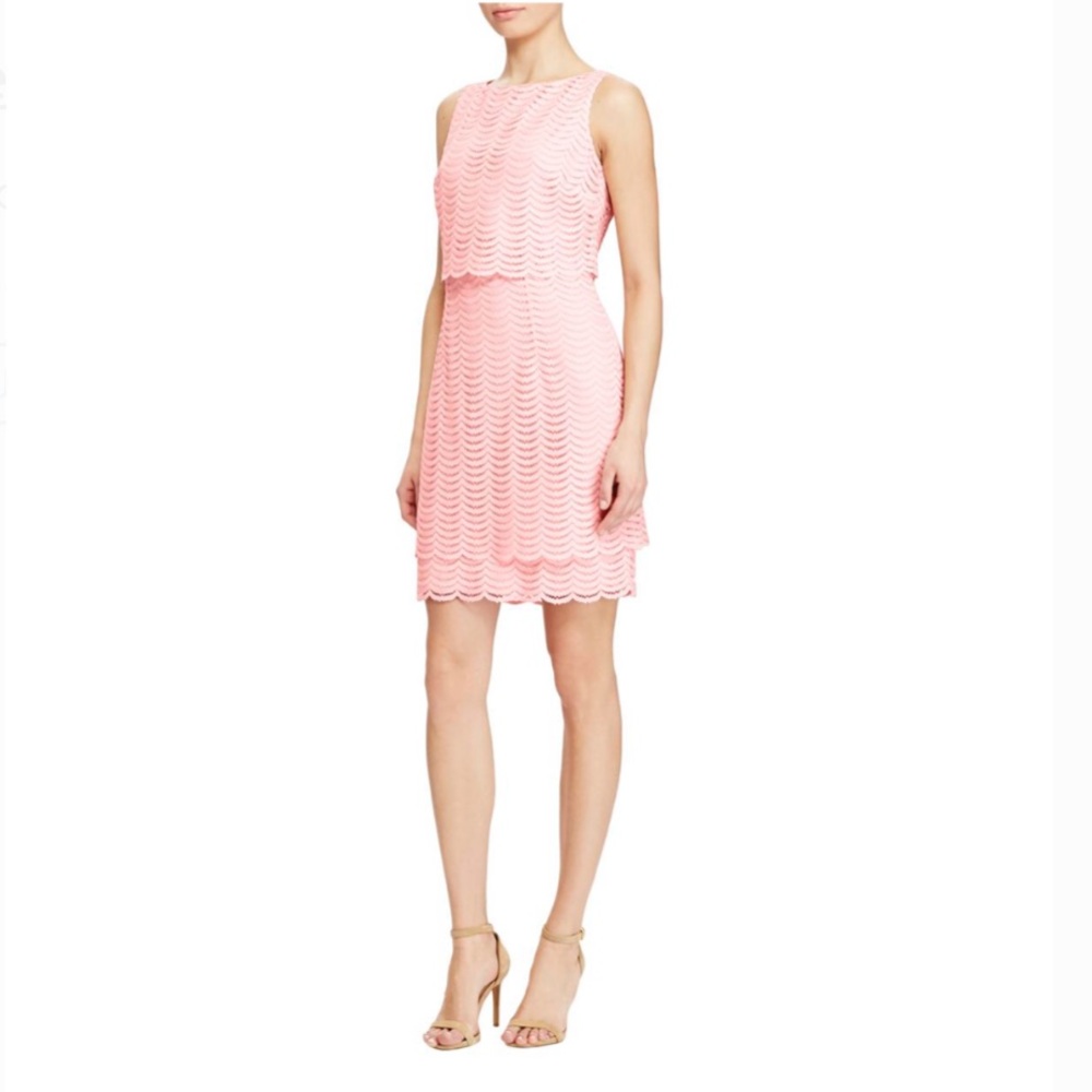 Lacey Pink Scalloped Dress